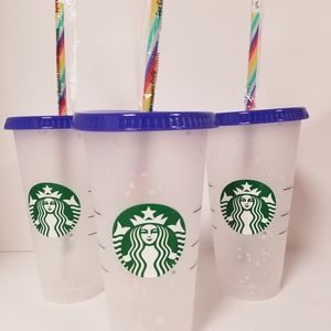 Starbucks color changing confetti cups set